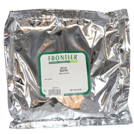 Vitlökkryddor, Örter: Frontier Natural Products, Minced Garlic, 16 oz (453 g)