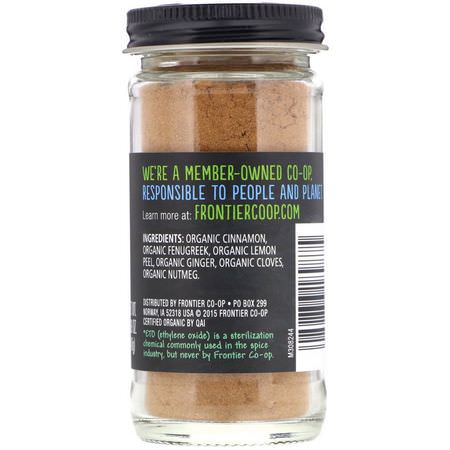 Kryddor, Örter: Frontier Natural Products, Organic, Apple Pie Spice, 1.69 oz (48 g)