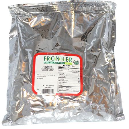 Cayenne, Kryddor, Örter: Frontier Natural Products, Organic Cayenne, 16 oz (453 g)