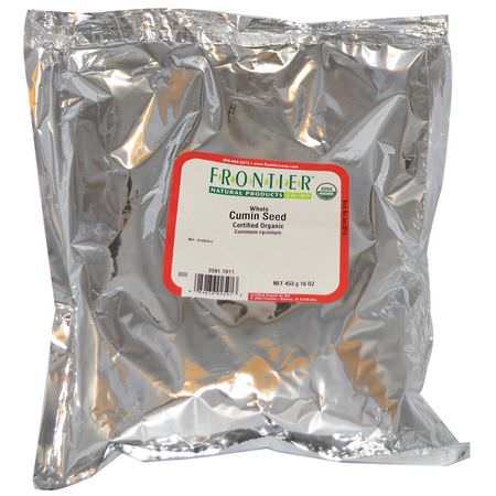 Kummin, Kryddor, Örter: Frontier Natural Products, Organic Cumin Seed, Whole, 16 oz (453 g)