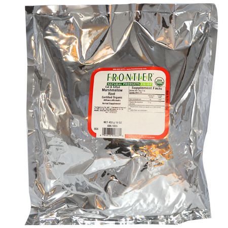 Marshmallowrot, Homeopati, Örter, Örtte: Frontier Natural Products, Organic Cut & Sifted Marshmallow Root, 16 oz (453 g)