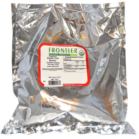 Chaste Berry Vitex, Homeopati, Örter, Fruktte: Frontier Natural Products, Organic Powdered Chaste Tree Berries, 16 oz (453 g)