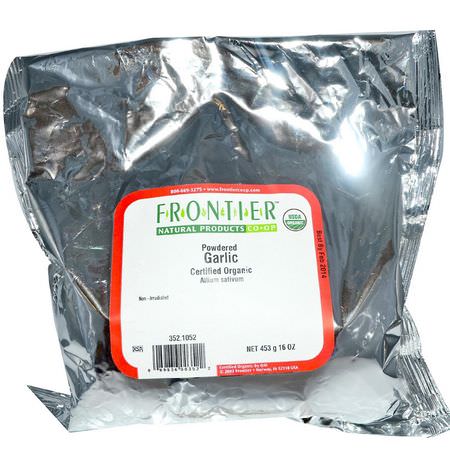 Vitlökkryddor, Örter: Frontier Natural Products, Organic Powdered Garlic, 16 oz (453 g)