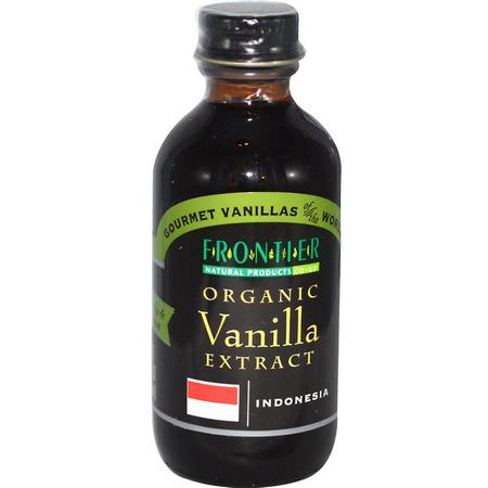 Vanilj, Kryddor, Örter, Extrakt: Frontier Natural Products, Organic Vanilla Extract, Indonesia, Farm Grown, 2 fl oz (59 ml)