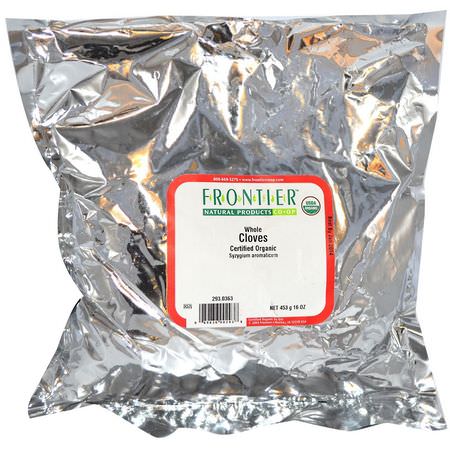 Kryddnejlika Kryddor, Örter: Frontier Natural Products, Organic Whole Cloves, 16 oz (453 g)