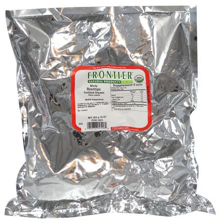 Rose Höfter, Homeopati, Örter, Örtte: Frontier Natural Products, Organic Whole Rosehips, 16 oz (453 g)