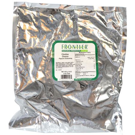 Kryddor, Örter: Frontier Natural Products, Popcorn Seasoning, Cheddar Cheese, 16 oz (453 g)