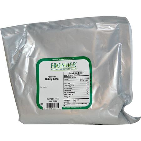Soda, Bakpulver, Blandningar, Mjöl: Frontier Natural Products, Powdered Baking Soda, 16 oz (453 g)