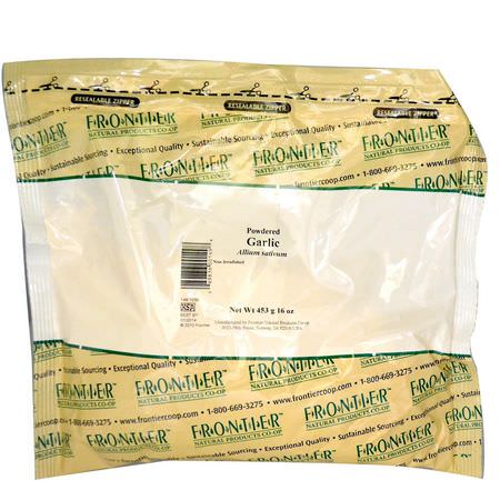 Vitlökkryddor, Örter: Frontier Natural Products, Powdered Garlic, 16 oz (453 g)