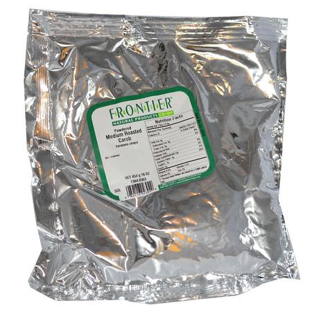 Blandningar, Mjöl, Bakning, Sötningsmedel: Frontier Natural Products, Powdered Medium Roasted Carob, 16 oz (453 g)