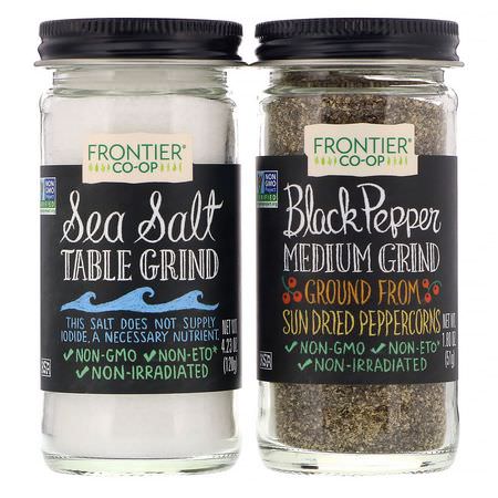 Frontier Natural Products Sea Salt Pepper - Peppar, Havssalt, Kryddor