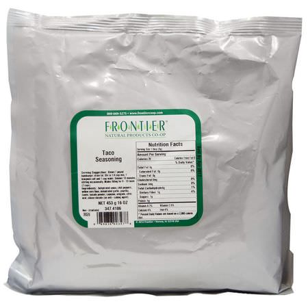 Kryddor, Örter: Frontier Natural Products, Taco Seasoning, 16 oz (453 g)