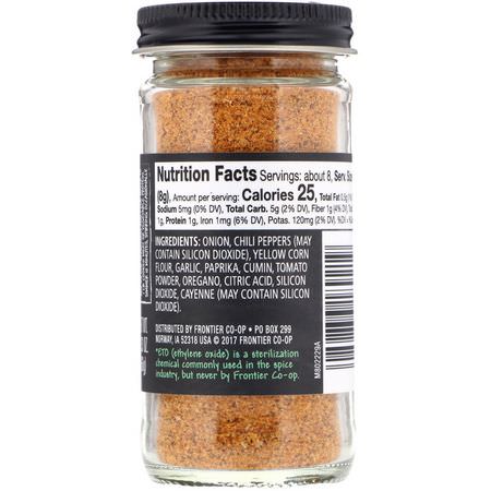 Kryddor, Örter: Frontier Natural Products, Taco Seasoning, 2.33 oz (66 g)