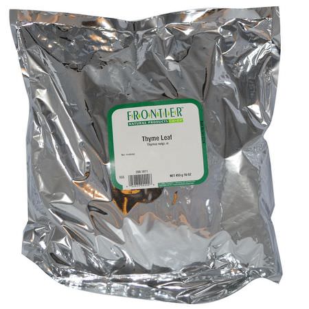 Kryddor, Timjan, Homeopati, Örter: Frontier Natural Products, Thyme Leaf, 16 oz (453 g)