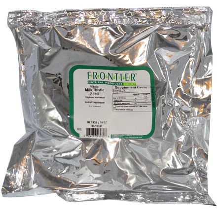 Rensa, Detox, Kosttillskott, Örtte: Frontier Natural Products, Whole Milk Thistle Seed, 16 oz (453 g)