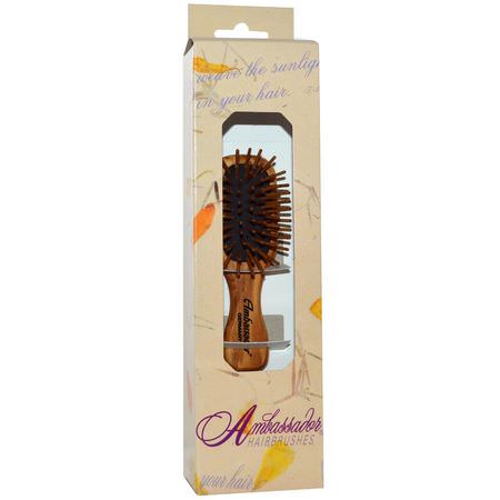 Hårborstar, Hårborstar, Hårvård, Bad: Fuchs Brushes, Ambassador Hairbrushes, Olivewood Mini/Wood Pins, 1 Hair Brush