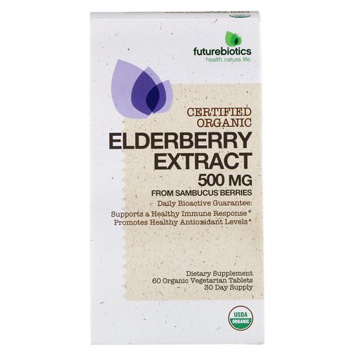 FutureBiotics, Elderberry Extract, 500 mg, 60 Organic Vegetarian Tablets Review