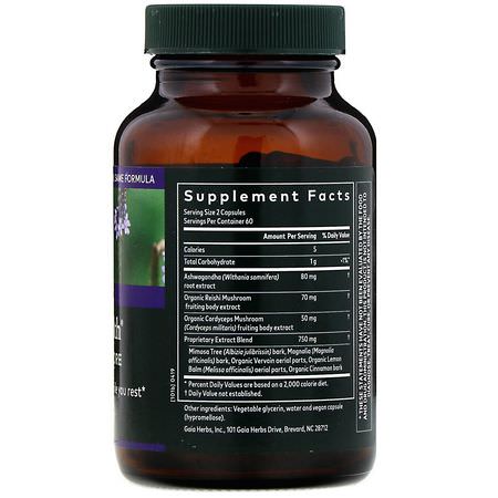 Binjurar, Kosttillskott: Gaia Herbs, Adrenal Health, Nightly Restore, 120 Vegan Liquid Phyto-Caps