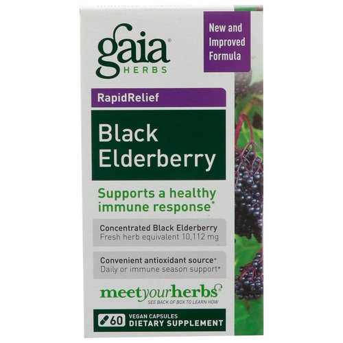 Gaia Herbs, Black Elderberry, 60 Vegan Capsules Review