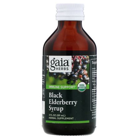 Gaia Herbs Elderberry Sambucus Cold Cough Flu - Influensa, Hosta, Förkylning, Kosttillskott