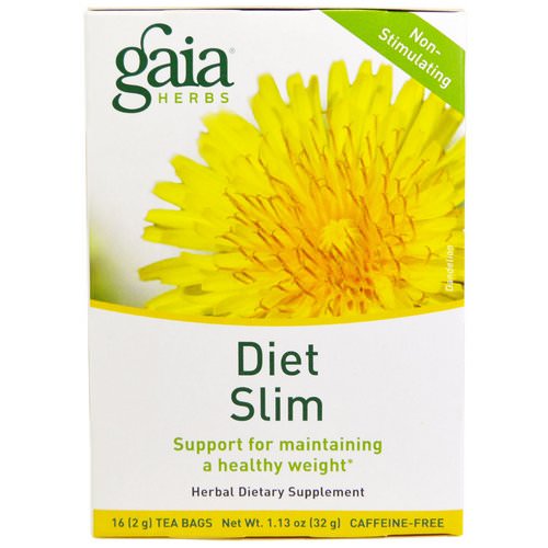 Gaia Herbs, Diet Slim, Caffeine-Free, 16 Tea Bags, 1.13 oz (32 g) Review