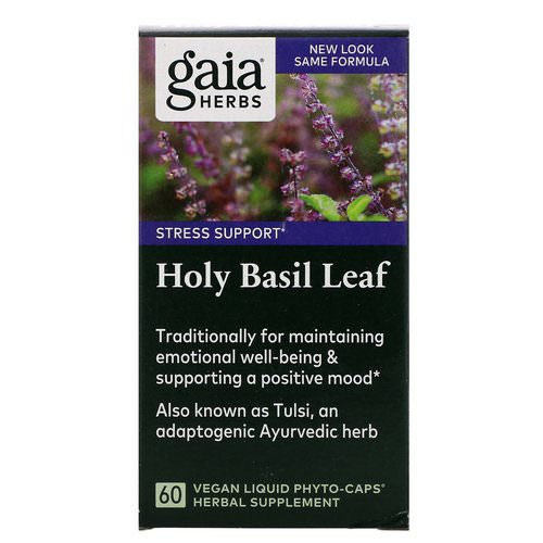 Gaia Herbs, Holy Basil Leaf, 60 Vegan Liquid Phyto-Caps Review