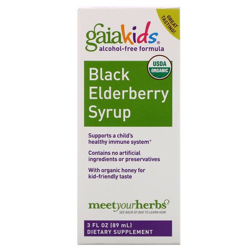Gaia Herbs, Kids, Black Elderberry Syrup, Alcohol-Free Formula, 3 fl oz (89 ml) Review