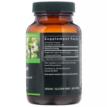 Influensa, Hosta, Förkylning, Kosttillskott: Gaia Herbs, Oil of Oregano, 120 Vegan Liquid Phyto-Caps
