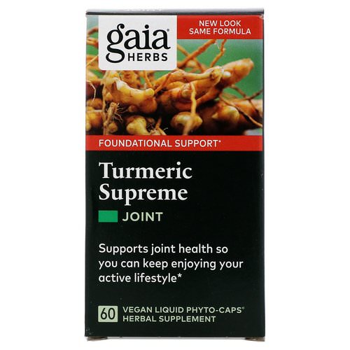 Gaia Herbs, Turmeric Supreme, Joint, 60 Vegan Liqiud Phyto-Caps Review