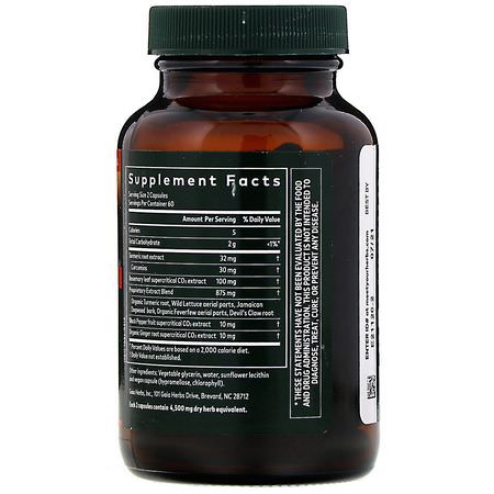 Curcumin, Gurkmeja, Antioxidanter, Kosttillskott: Gaia Herbs, Turmeric Supreme, Pain, 120 Vegan Liquid Phyto-Caps