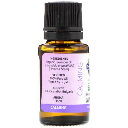 Lavendelolja, Eteriska Oljor, Aromaterapi, Bad: Garden of Life, 100% Organic & Pure, Essential Oils, Calming, Lavender, 0.5 fl oz (15 ml)
