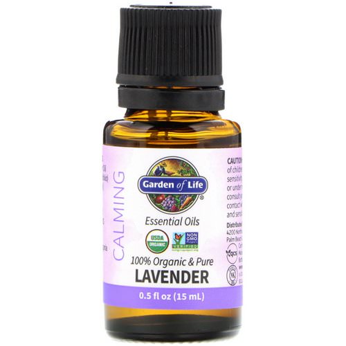 Garden of Life, 100% Organic & Pure, Essential Oils, Calming, Lavender, 0.5 fl oz (15 ml) Review