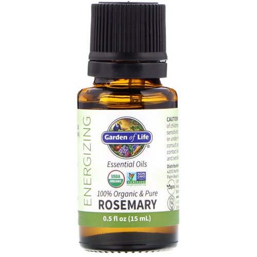 Garden of Life, 100% Organic & Pure, Essential Oils, Energizing, Rosemary, 0.5 fl oz (15 ml) Review