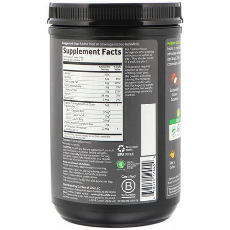 Dryckförstärkare, Krämare, Mct-Olja, Vikt: Garden of Life, Dr. Formulated Keto Organic MCT Powder, 10.58 oz (300 g)