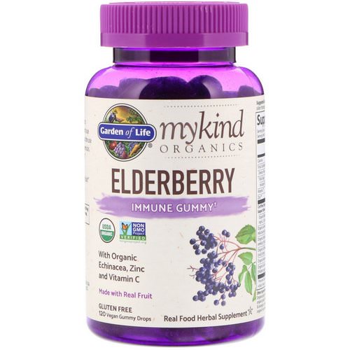 Garden of Life, MyKind Organics, Elderberry, Immune Gummy, 120 Vegan Gummy Drops Review