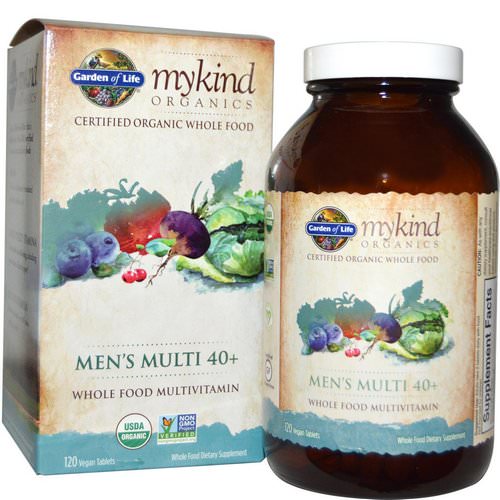 Garden of Life, MyKind Organics, Men's Multi 40+, 120 Vegan Tablets Review