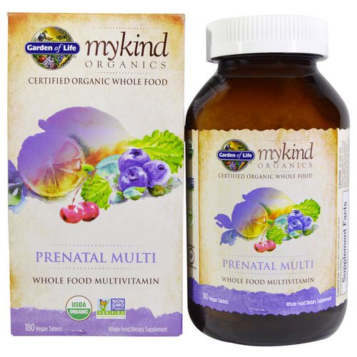 Garden of Life, MyKind Organics, Prenatal Multi, Whole Food Multivitamin, 180 Vegan Tablets Review