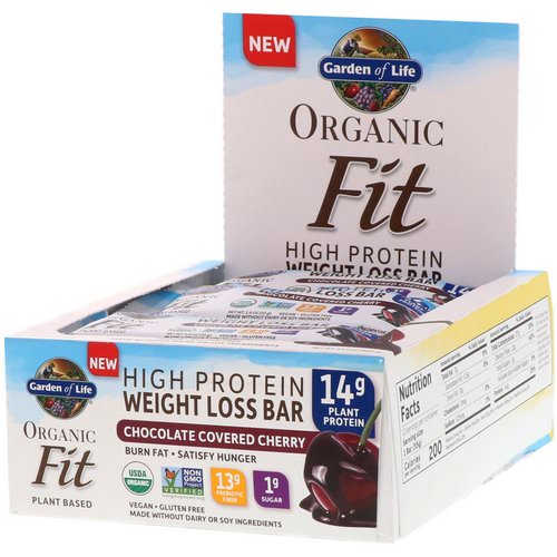 Garden of Life, Organic Fit, High Protein Weight Loss Bar, Chocolate Covered Cherry, 12 Bars, 1.9 oz (55 g) Each Review