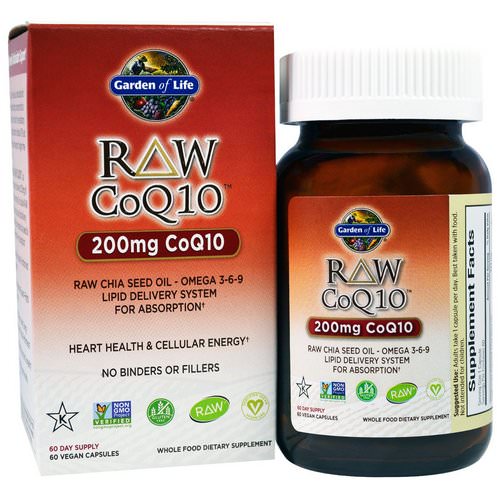 Garden of Life, Raw CoQ10, 200 mg, 60 Veggie Caps Review