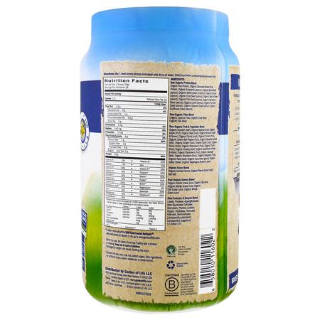 Växtbaserat, Växtbaserat Protein, Sportnäring, Måltidsersättningar: Garden of Life, RAW Organic Meal, Shake & Meal Replacement, Vanilla, 2.13 lbs (969 g)