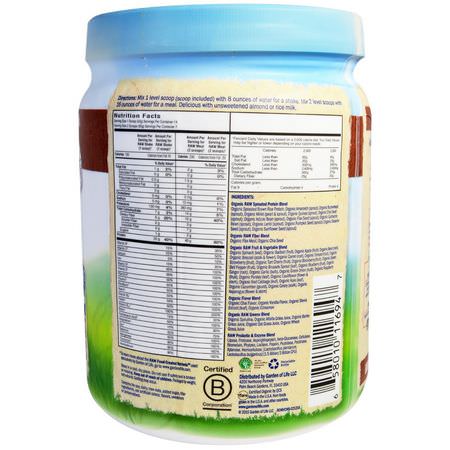 Växtbaserat, Växtbaserat Protein, Sportnäring, Måltidsersättningar: Garden of Life, RAW Organic Meal, Shake & Meal Replacement, Vanilla Spiced Chai, 16 oz (455 g)