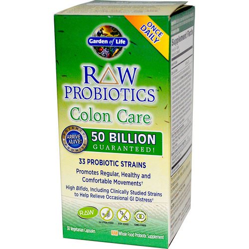 Garden of Life, RAW Probiotics, Colon Care, 30 Veggie Caps Review