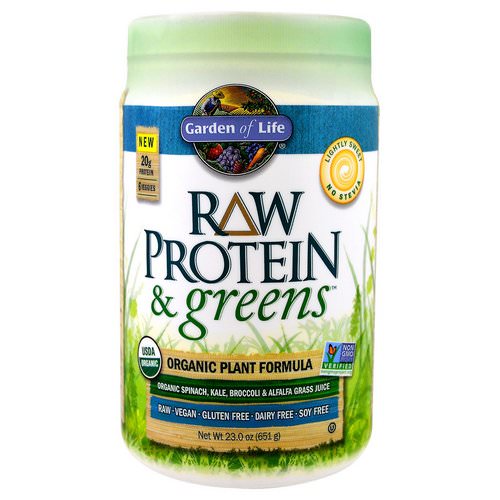 Garden of Life, Raw Protein & Greens, Organic Plant Formula, Lightly Sweet, 1.43 lbs (651 g) Review