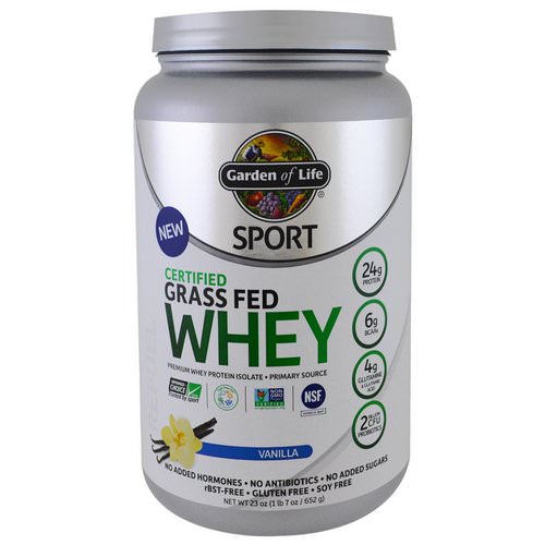 Garden of Life, Sport, Certified Grass Fed Whey Protein, Vanilla, 1.4 lbs (652 g) Review