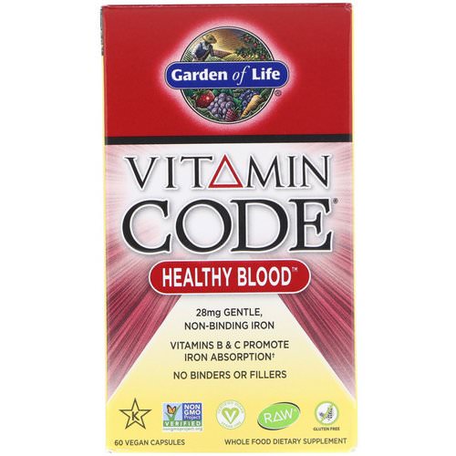 Garden of Life, Vitamin Code, Healthy Blood, 60 Vegan Capsules Review