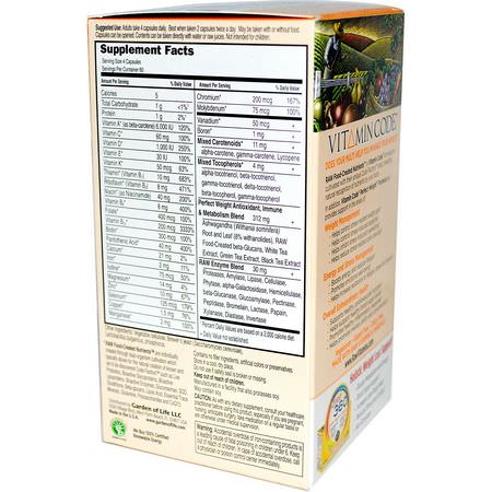 Kost, Vikt, Multivitaminer, Kosttillskott: Garden of Life, Vitamin Code, Perfect Weight, 240 UltraZorbe Veggie Caps