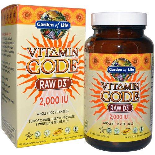 Garden of Life, Vitamin Code, Raw D3, 2,000 IU, 120 Vegetarian Capsules Review