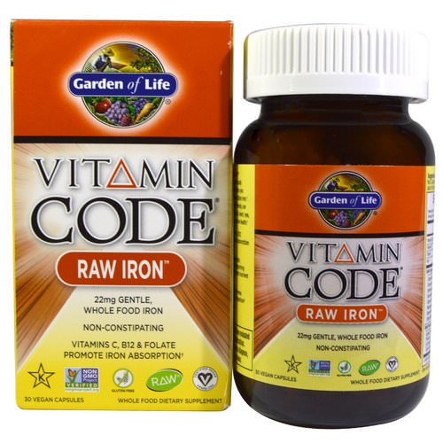 Garden of Life, Vitamin Code, RAW Iron, 30 Vegan Caps Review