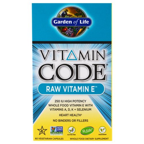 Garden of Life, Vitamin Code, Raw Vitamin E, 60 Veggie Caps Review
