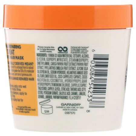 Hårmasker, Behandlingar, Styling, Hår: Garnier, Fructis, Damage Repairing Treat, 1 Minute Hair Mask, + Papaya Extract, 3.4 fl oz (100 ml)